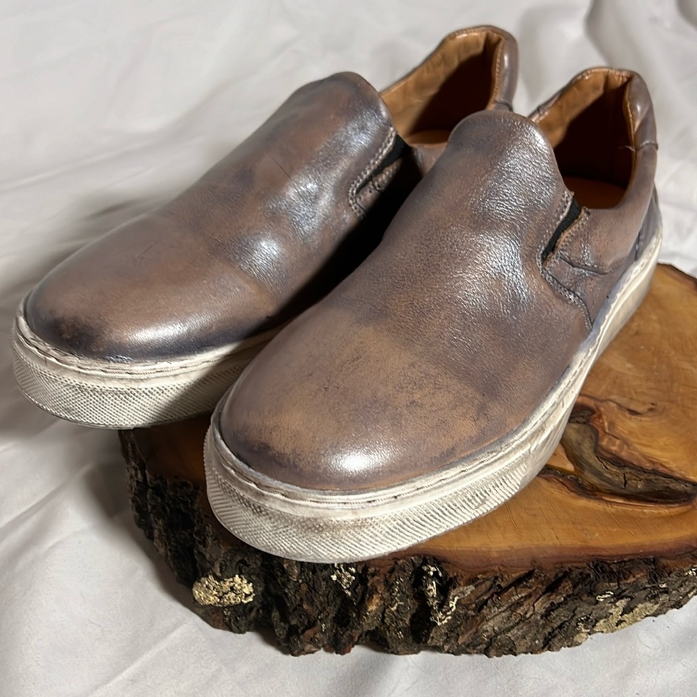 BED|STU Hermione Slip On Leather Grey Rustic Silver Metallic size 10 🥳Host Pick🥳